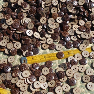 Coconut Shell Buttons are Eco Friendly all Natural materials  5/8&quot; in  diameter Sold in lots of 12