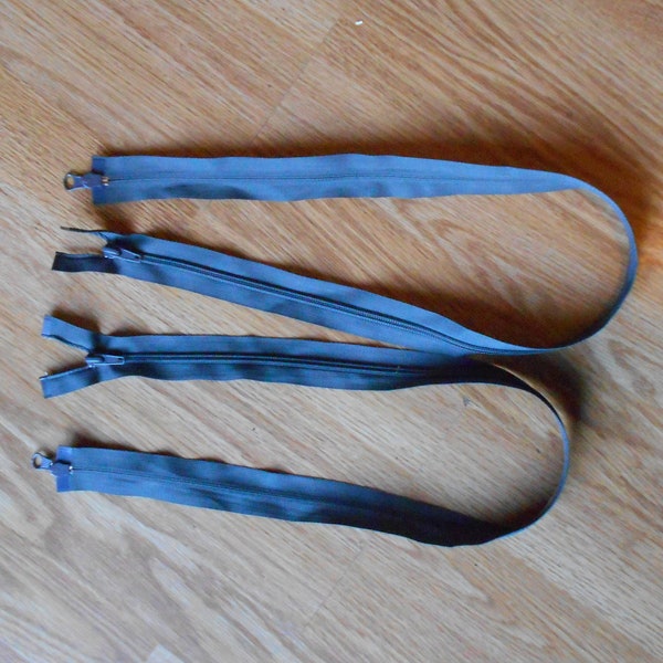 30.5 inch Gray Coil Plastic Double Zipper Pull at the top and one at the bottom zip up or down Good Quality and Durable