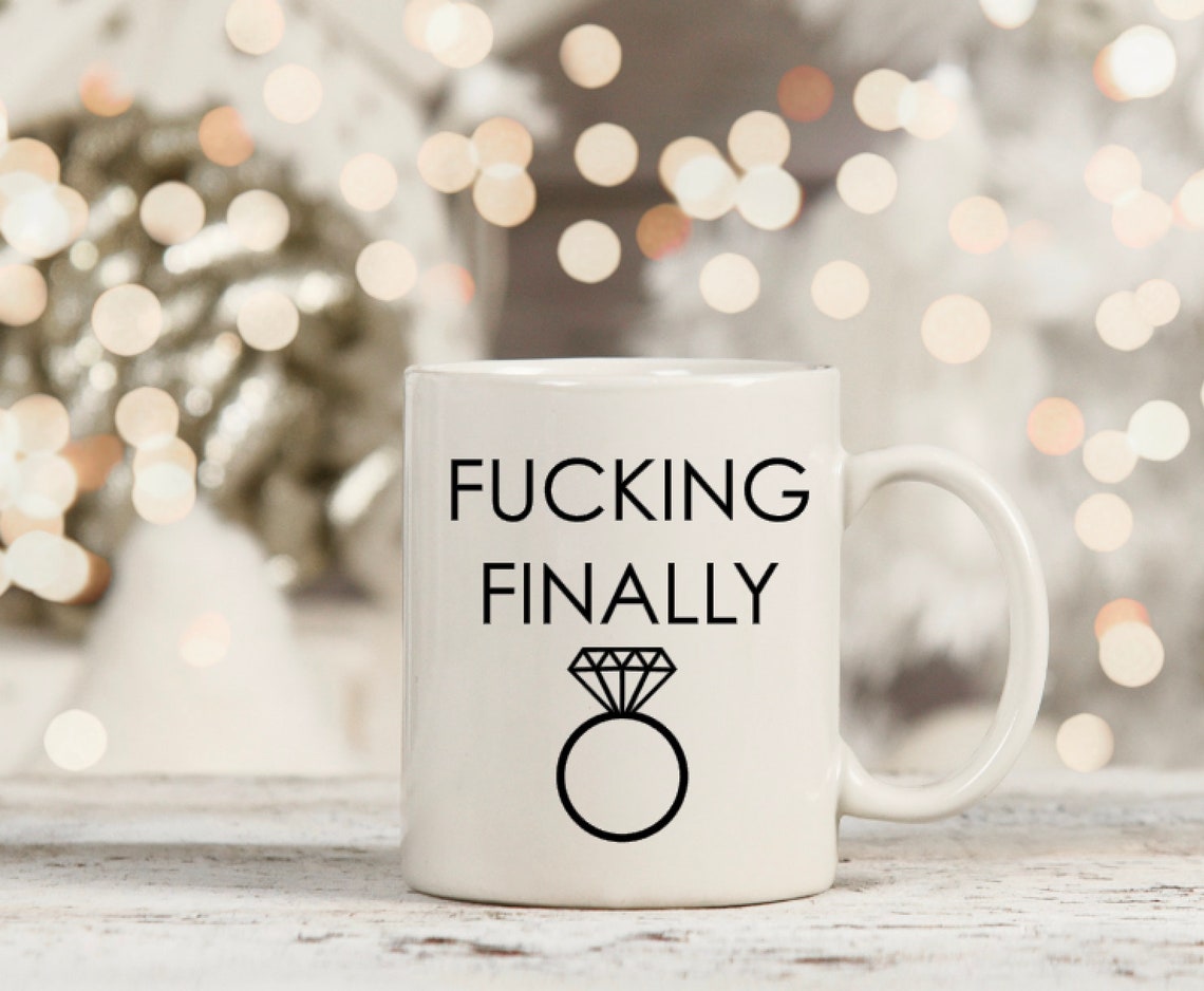 Finally Engaged Funny Engagement Gift Funny Mrs Mug Finally Etsy