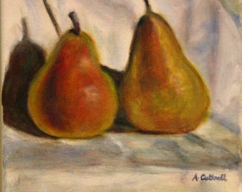 Pears on a White Tablecloth