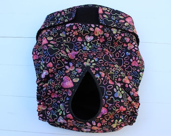Cotton Print Dog Diaper Custom Made Female Dog Diaper Bitch Britches Dog Diapers with Sewn In Microfiber Pad Reusable Washable