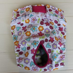 Cotton Flannel Print Dog Flannel Print Dog Diaper Custom Made Female Dog Diaper Bitch Britches Dog Diapers with Lace Waistband  Washable