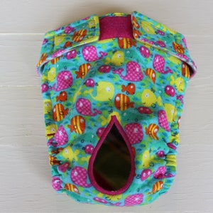 Cotton Flannel Print Dog Diaper Custom Made Female Dog Diaper Bitch Britches Dog Diapers with Sewn In Microfiber Pad Reusable Washable