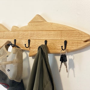 Salmon Coat Rack, Hand Made Rustic Pine. Great for Hats, Keys, Coats, Towel  or Robes. -  Canada