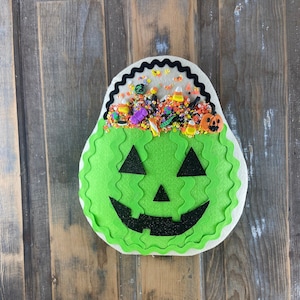 Halloween Sugar Cookie Wreath Attachment, Jack O Lantern, Fake Bake, Trick Or Treat, Halloween Wreath, Lime Pumpkin, Door Hanger