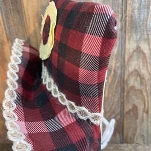 Plaid Scarecrow Decor | Rustic Fall Shelf Sitter | Farmhouse Autumn Decoration | Handmade Primitive Scarecrow image 6