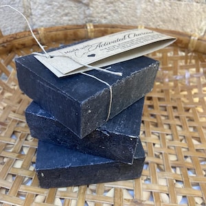 Handmade Activated Charcoal Soap: Organic Oils, Deep Cleansing (4.5 oz Bar)