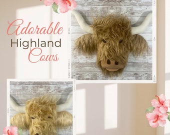 Felt Highland Cow Wreath Attachment: Fall Front Door Decor