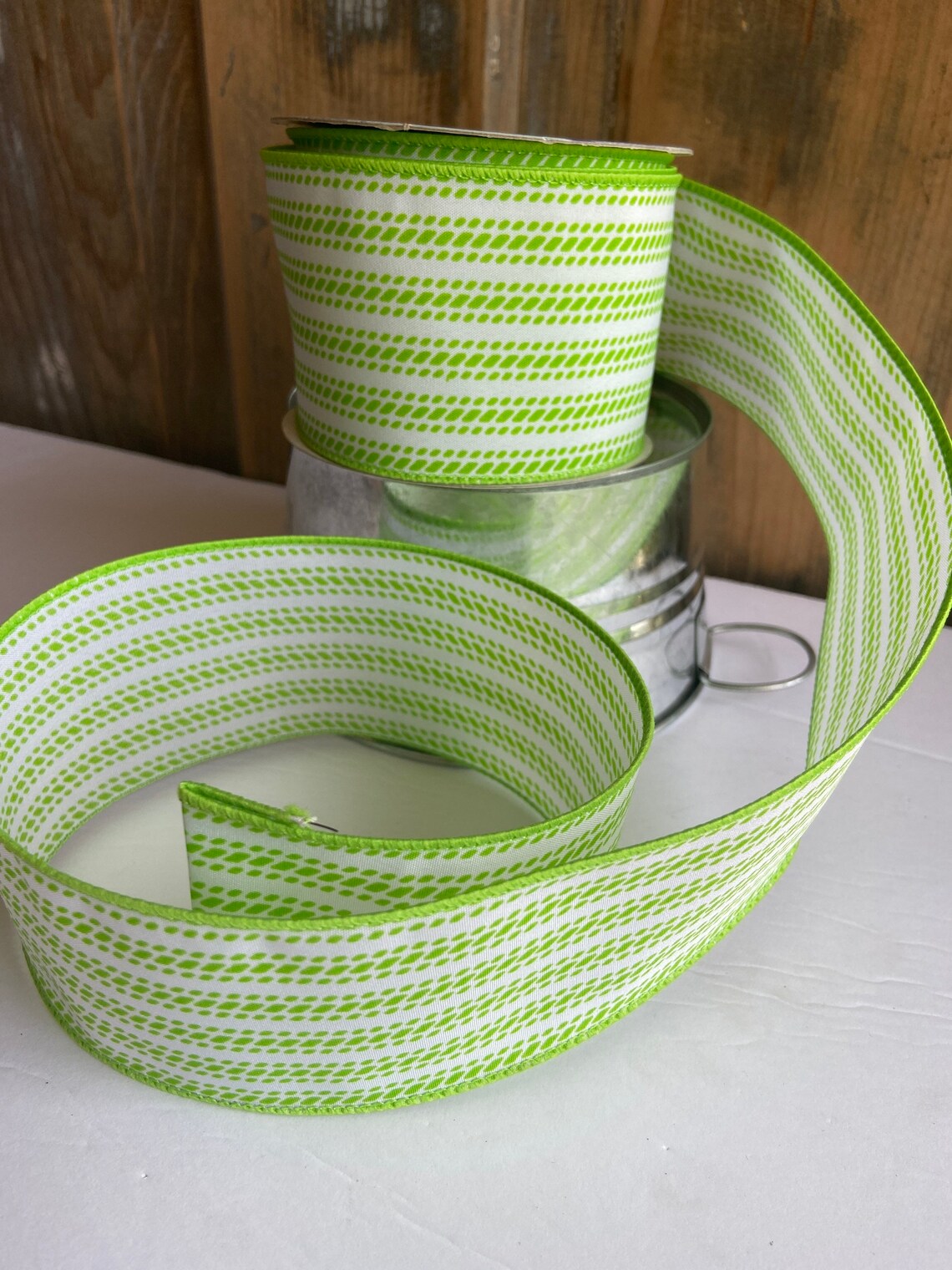 Grüne und weiße vertikale Streifen Binderband 25 draht | Etsy