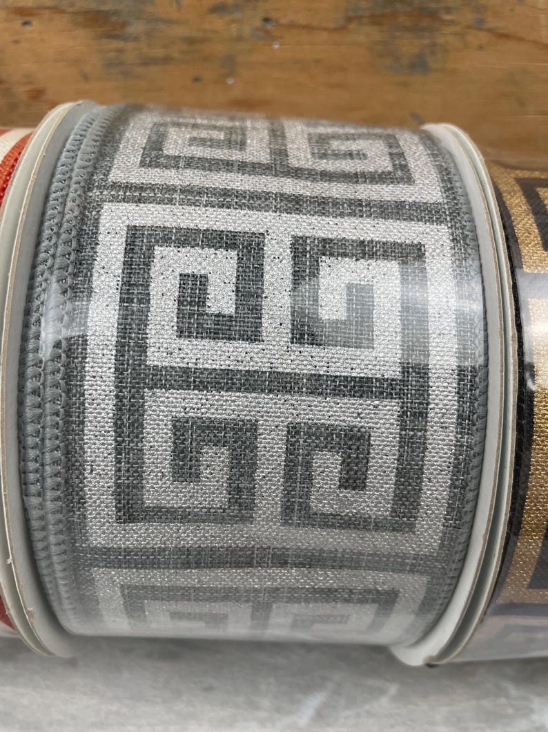 Greek key holiday everyday ribbon 2.5 wired image 6