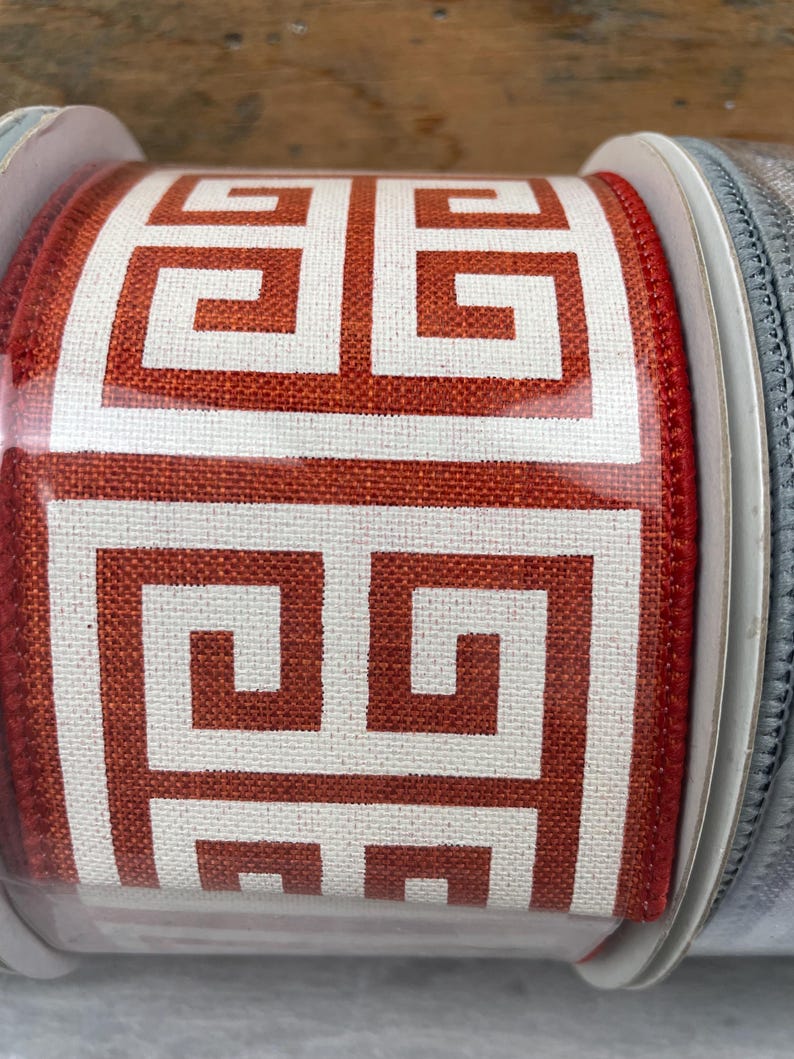 Greek key holiday everyday ribbon 2.5 wired image 4