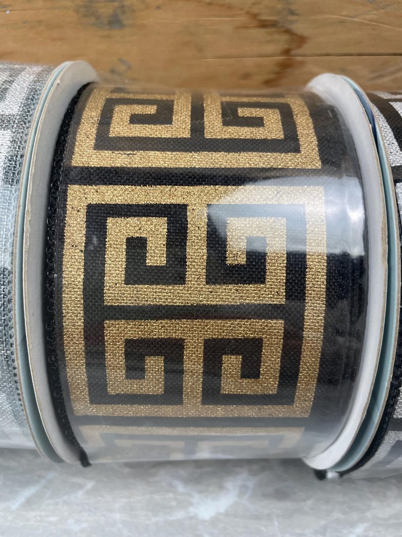 Greek key holiday everyday ribbon 2.5 wired image 5