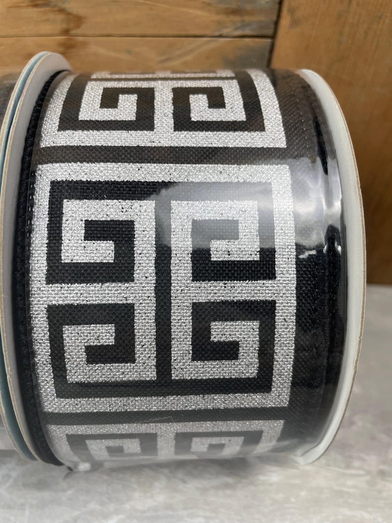 Greek key holiday everyday ribbon 2.5 wired image 3