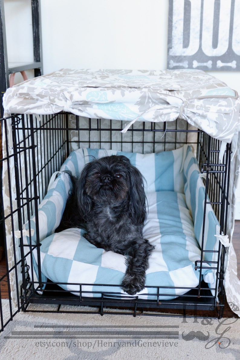Deluxe Dog Crate Cover & Bed Bumper pad set custom crate Etsy