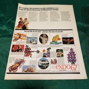 Expo 67 Montreal, Canada Ad from 1966 Life Magazine