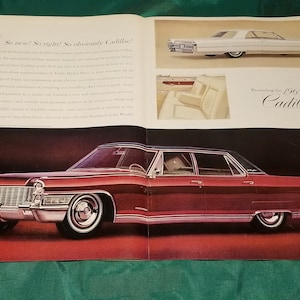 1965 Cadillac Fleetwood and Coupe De Ville 2 page Ad from 1964 Life Magazine