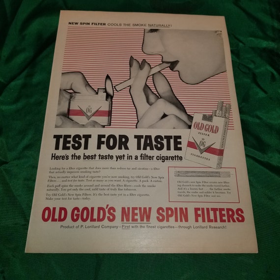 gold life cigarette Vintage Old Gold Cigarettes Ad From a 1958 Life Magazine