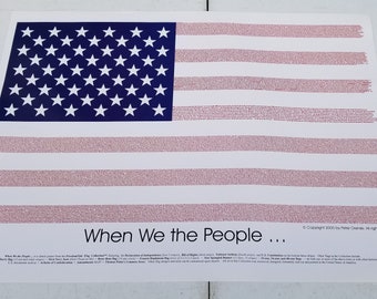 Peter Orenski When We The People American Flag Poster National Anthem, Bill of Rights