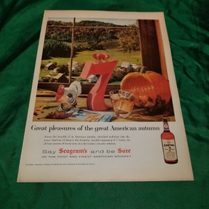 Vintage Seagram&#39;s 7 Whiskey Ad From a 1958 Life Magazine