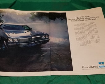 1973 Plymouth Fury 2 page Ad from 1972 Life Magazine