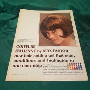 Max Factor Hair Setting Gel Ad from 1964 Life Magazine