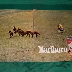 Marlboro Cigarettes 2 page Ad from 1971 Life Magazine