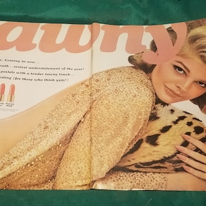 Revlon Tawny Lip Stick 2 page Ad from 1964 Life Magazine