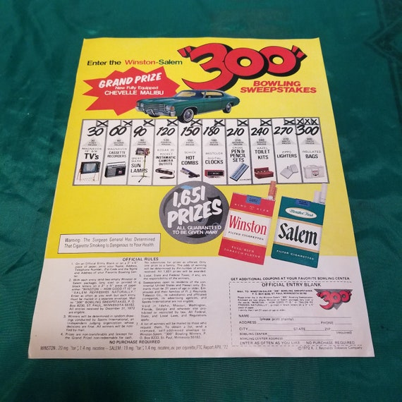 Winston-salem Cigarettes Ad From 1972 Life Magazine