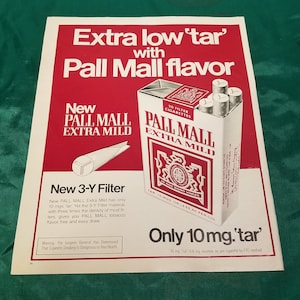 Vintage Pall Mall Cigarettes Ad from 1972 Life Magazine