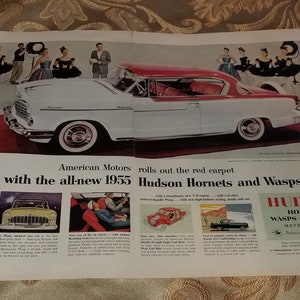 1955 Hudson Hornet 2 page Ad from 1955 Life Magazine