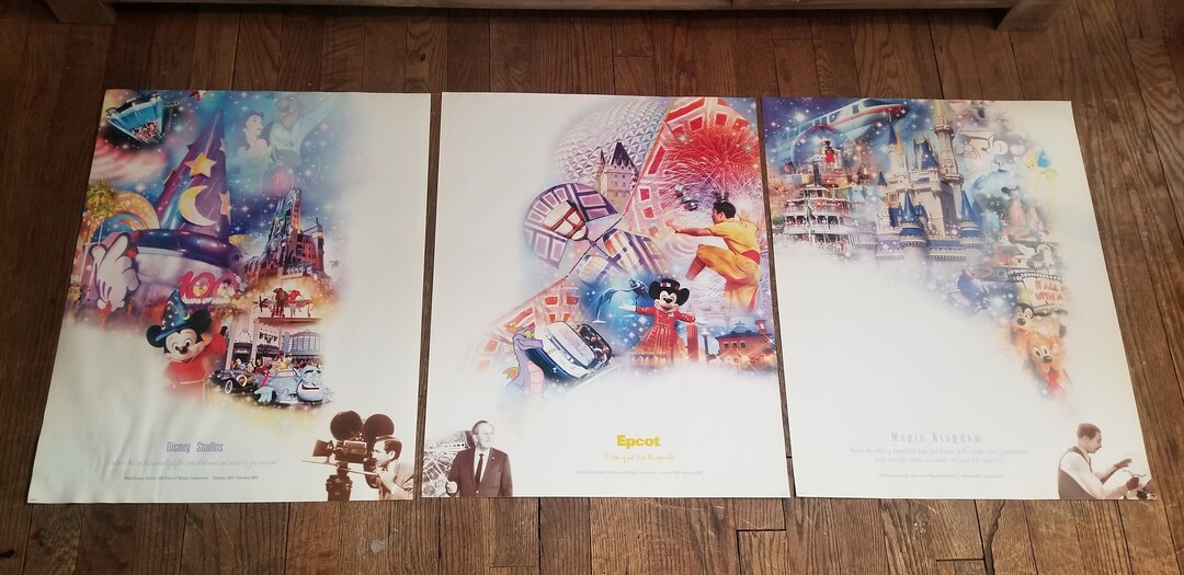 2002 Kodak Picture Maker Walt Disney 3 Lithograph Posters