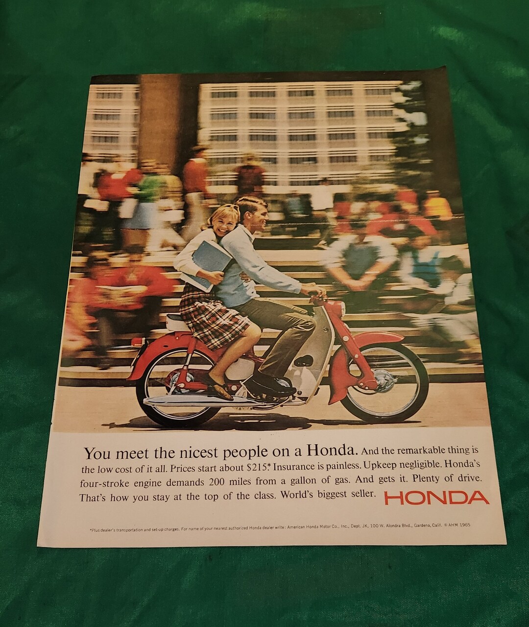 Vintage Honda Scooter Ad From a 1965 Life Magazine Etsy
