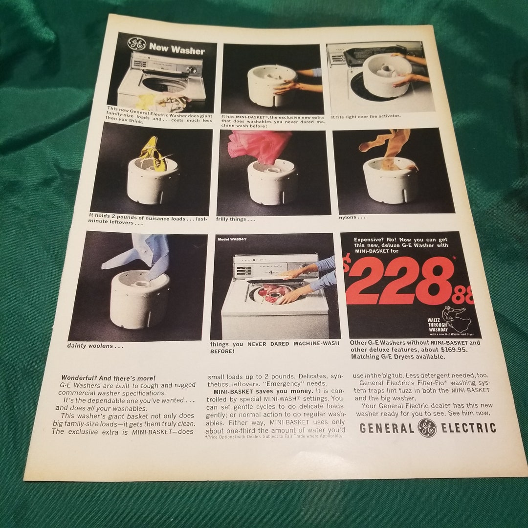 General Electric Washing Machine Ad From 1964 Life Magazine Etsy