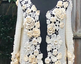 Irish crochet coat