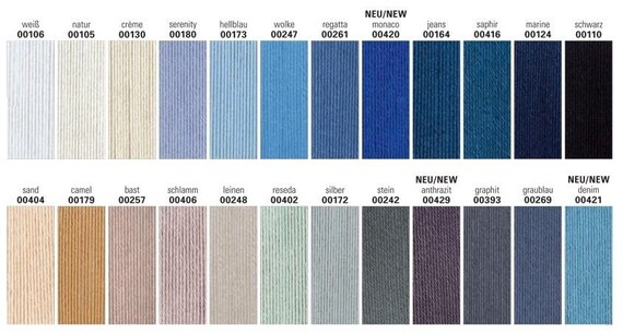 Monaco Yarn Color Chart