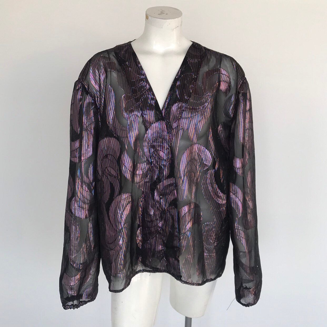 Sheer purple metallic jacket top vintage cute glam chic | Etsy