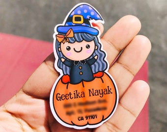 Etiquetas de dirección con lindas brujas