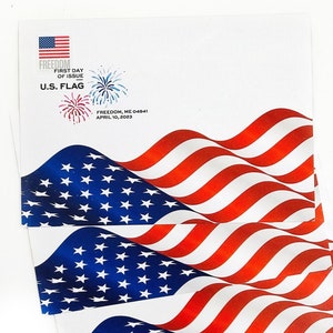 US Flag 2023 Maximum Briefkaart | Digitaal gekleurd poststempel