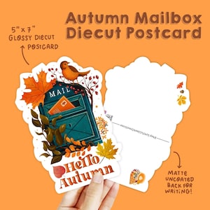 Autumn Mailbox Shaped Postcard | Diecut Postcard