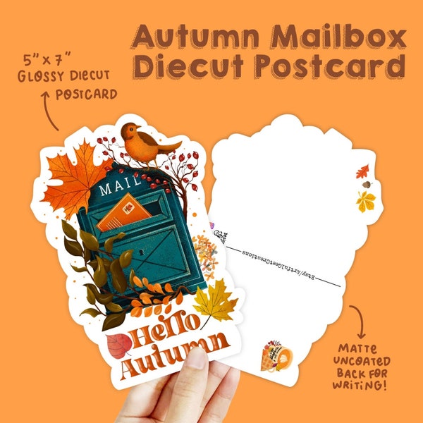 Autumn Mailbox Shaped Postcard | Diecut Postcard