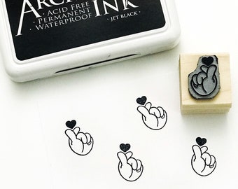 Finger Heart Gesture Stamp | Snail Mail Stamp | Love from South Korea