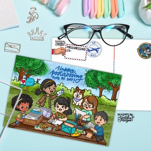 Happy Postcrossing Tag Postkarte
