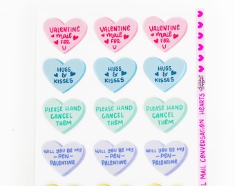 Slak mail conversational harten sticker vel