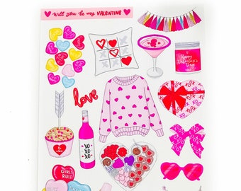 Will you be my Valentine? Sticker Sheet