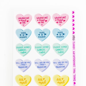Snail Mail Conversational Hearts Sticker Sheet