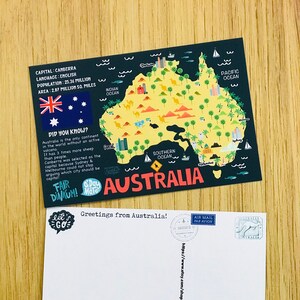 Greetings from AUSTRALIA Map Postcard