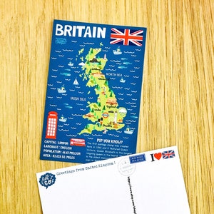 Cartão postal Saudações do mapa da GRÃ-BRETANHA