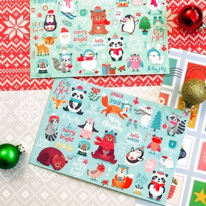 Postkaartenset kerstbeestjes | Set van 2 kerstkaarten