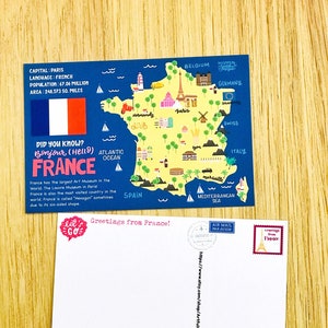 Grüße von FRANCE Karte Postkarte