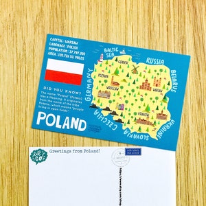 Grüße aus POLEN Karte Postkarte
